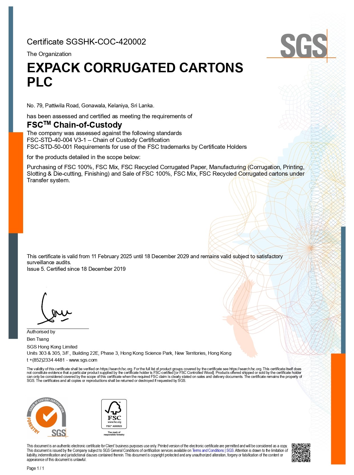 FSC Certificate