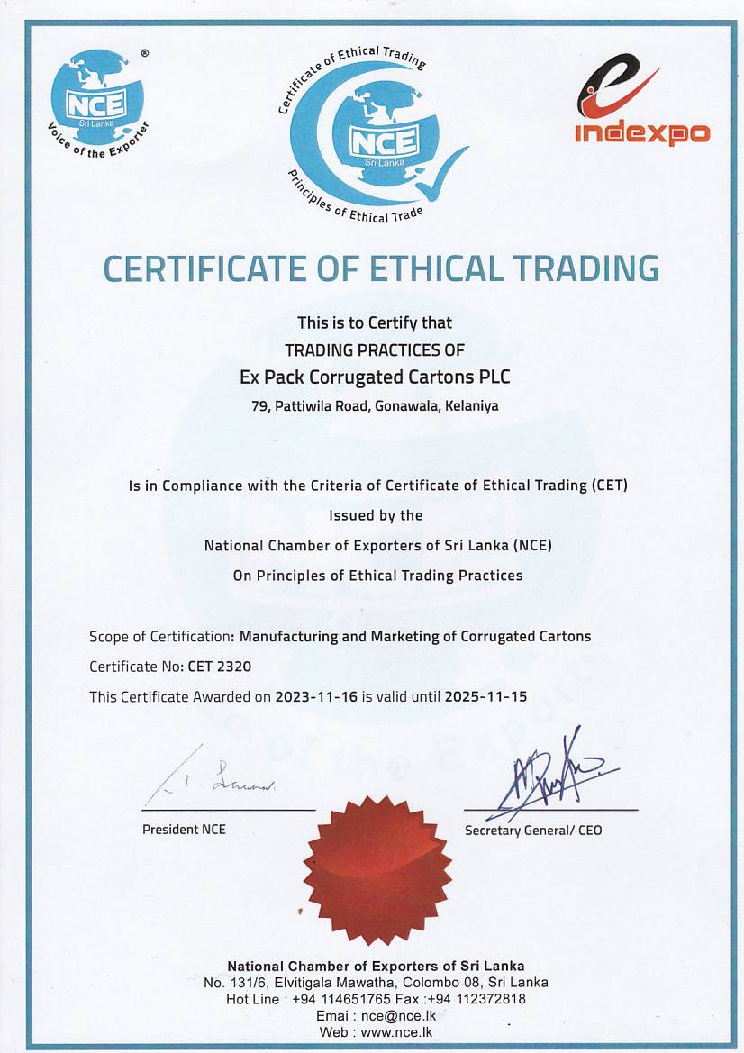 The National Chamber of Exporters (NCE) Certificate of Ethical Trading (CET)